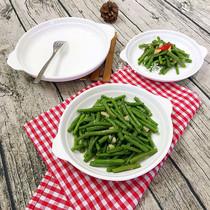 Western steak flat plate Ceramic tableware plate Cake snack plate Household dish plate European shallow plate