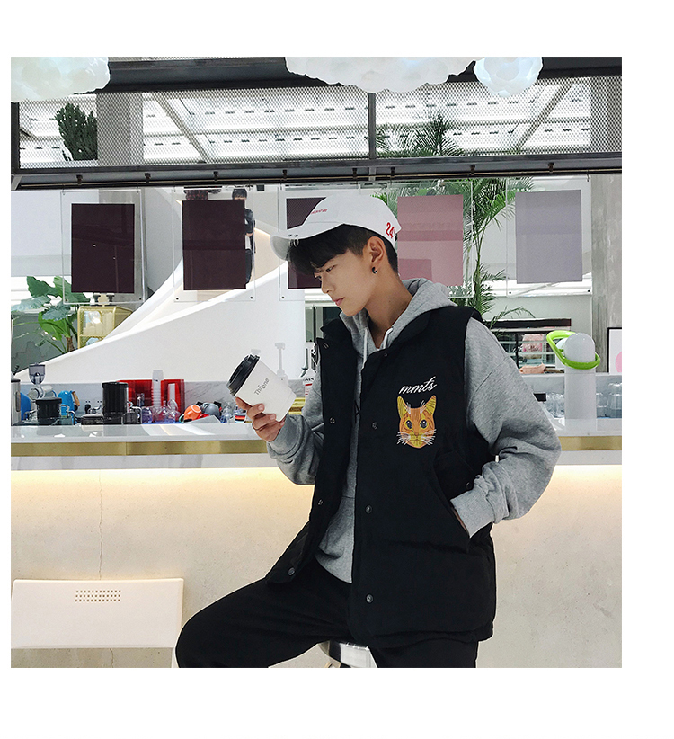 Vest nam mùa thu và mùa đông kitten coat ấm quần áo vest Hàn Quốc thanh niên siêu kích thước lớn các cặp vợ chồng vest cotton coat áo khoác bóng chày