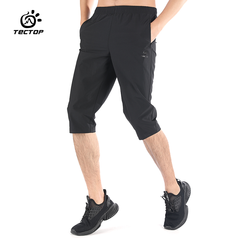 TECTOP Explore Outdoor Spring Explorer Dry Dry Men Light Breakthrough Seven-Son Pants Large Size