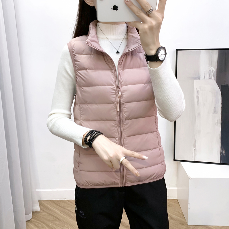 simboo walk outdoor down vest women's warm windproof and cold-proof white duck down jacket vest women's large size winter clothes