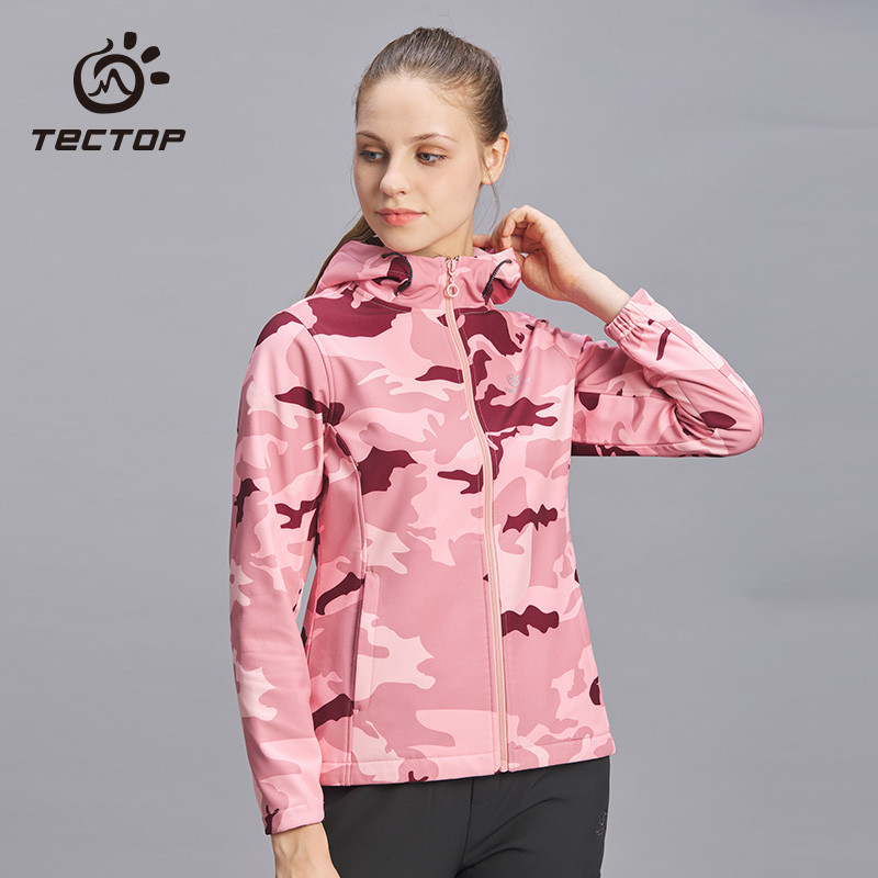 TECHCTOP Explorings for autumn and winter outdoor camouflay soft shell clothing Cardiovert Softshell Submachine Clothing Men Warm Windproof