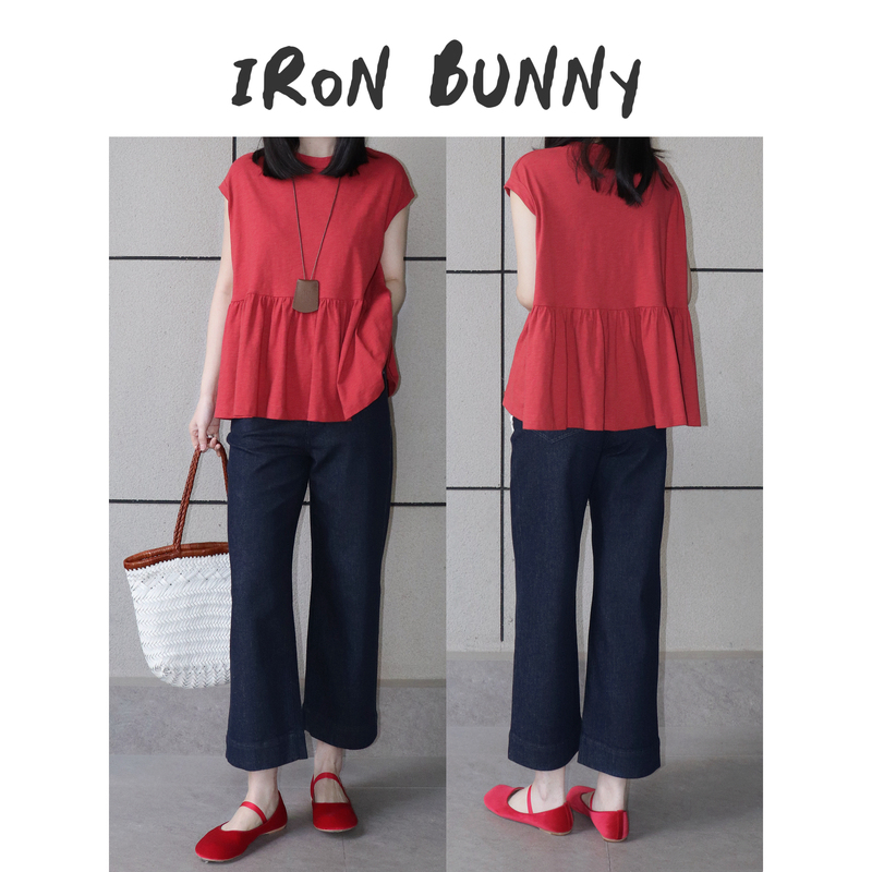 Iron Bunny | Must-Have! Classic Denim Stretchy Comfortable Summer Retro Straight-Leg Cropped Pants