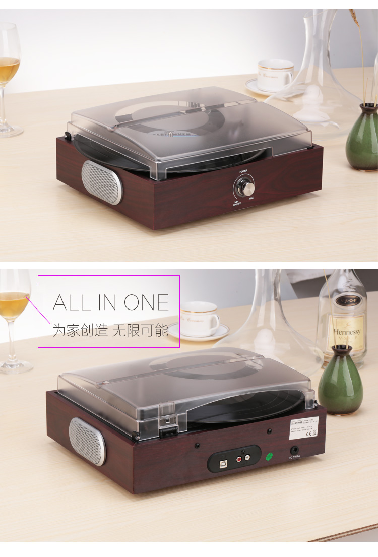 Hua với máy ghi âm retro lp vinyl máy ghi âm máy nghe nhạc cổ tích hợp loa pc ghi bluetooth - Máy hát 	đầu đĩa than denon	