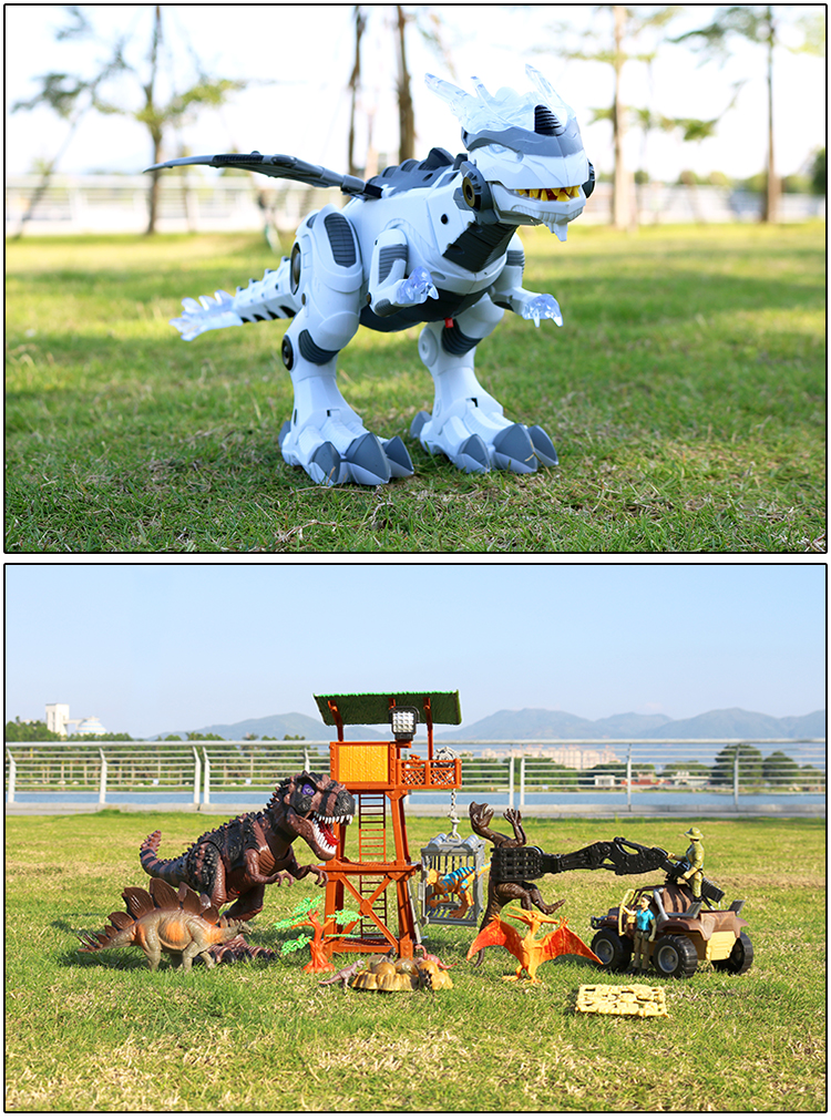 Khủng long đồ chơi điện sẽ đi bộ đường được gọi là lớn Tyrannosaurus Rex thế giới động vật trẻ em điều khiển từ xa tam giác đầu đôi xe điều khiển từ xa tốc độ cao