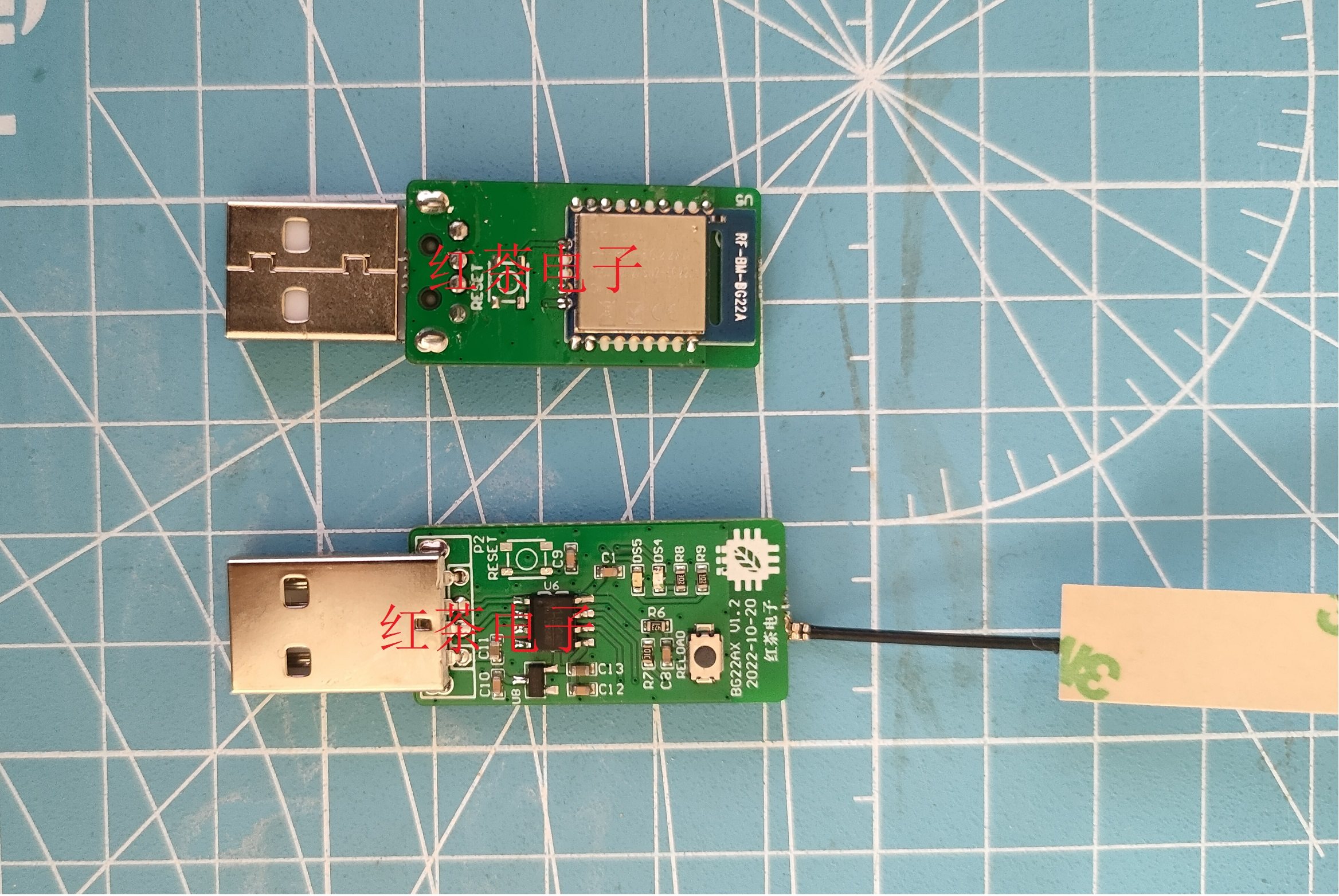 RF-BM-BG22A3 无线蓝牙5.0 接收器主从一体适配器PC USB转TTL透传