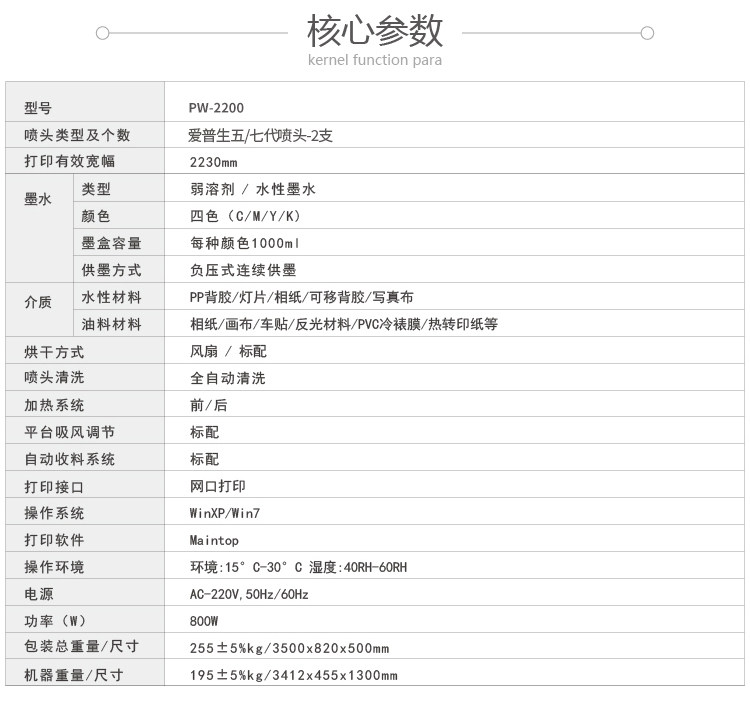 Фото машины 普伟国产喷绘写真机绘图仪pw-2200户内户外广告喷绘机高精度卷材热转印打印机五代双喷头打印幅面2.2米