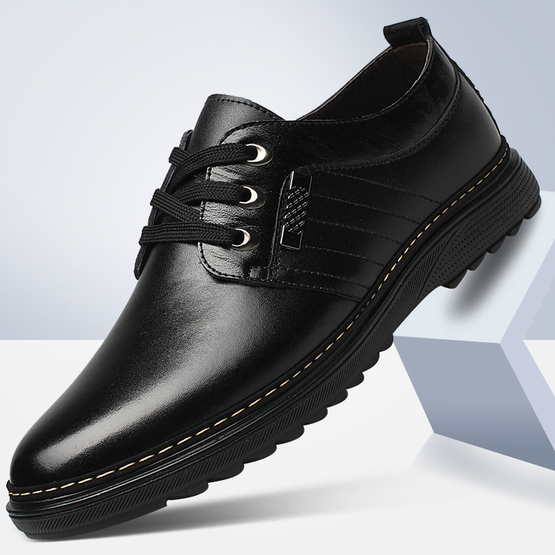 Men's casual leather shoes men's black winter plus velvet warm kitchen work chef shoes waterproof non-slip and oil-proof