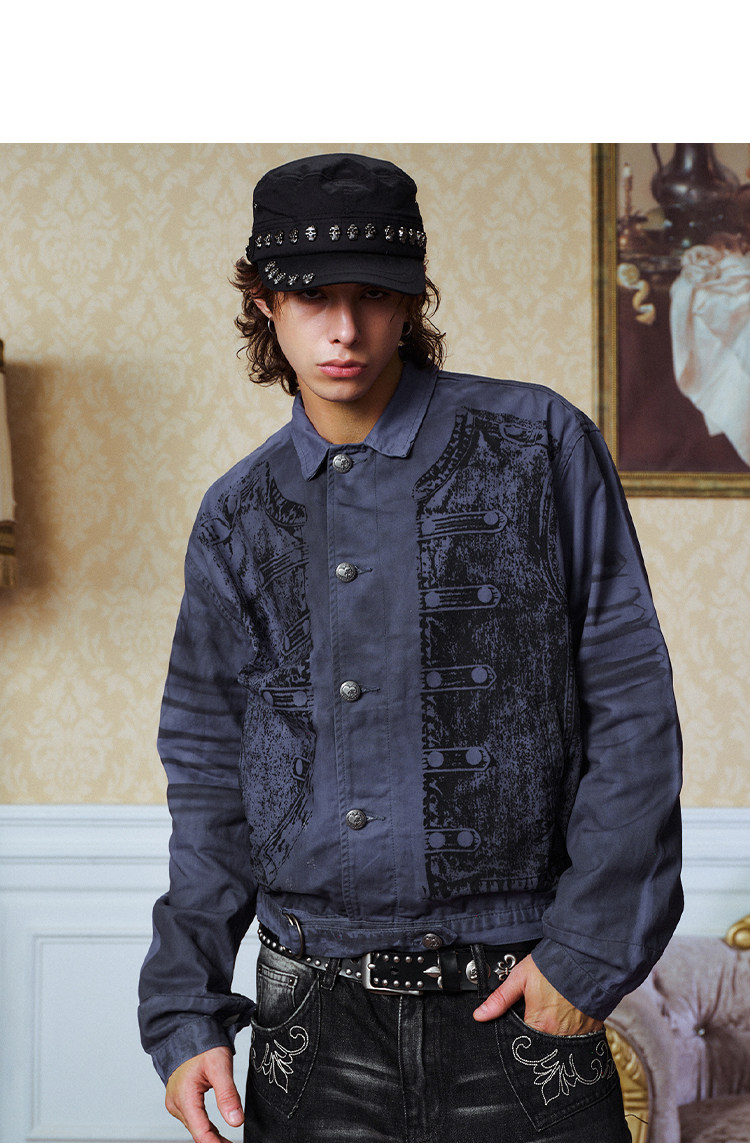 YADcrew Washed Blue Cropped Jacket