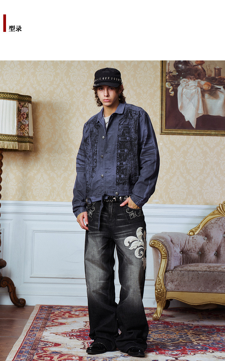 YADcrew Washed Blue Cropped Jacket
