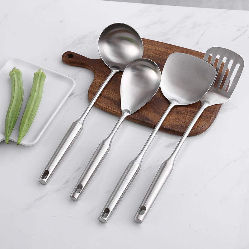 Saute shovel Stainless Steel Thickened Rice Spoon for Home Single suit Long handle Anti-burn Kitchen Tool Soup Spoon