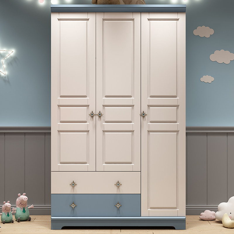 Nordic children's wardrobe boy three doors closet small household girl two doors closet storage small closet economy type