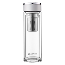 Vanow high-end tea separated double-layer glass car tea cup personal special insulated tea cup for men