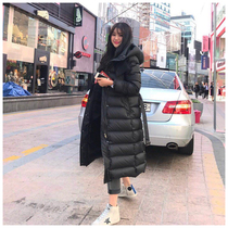 Anti-season clearance down jacket womens long style knee slim body slim waist waist fashion Korean version 2020 new explosive winter