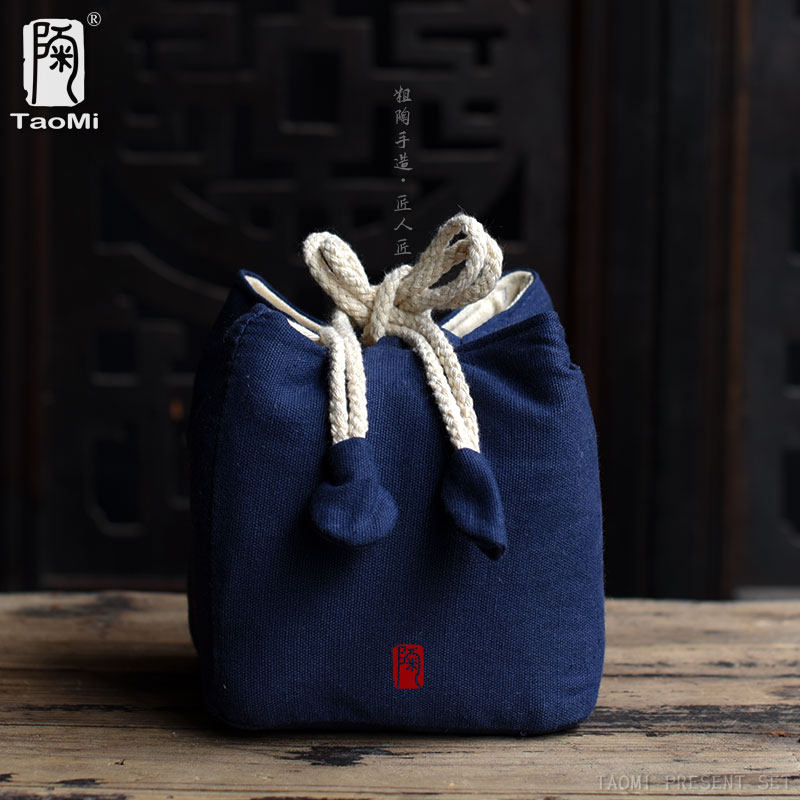 Tao Fans One Pot Four Cups Numb Collection Bag Tea Cup Bag Teapot Bag Draw Rope Cloth Bag Portable Travel Tea Set