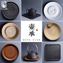 Pottery fan Coarse pottery pot Dry bubble table round tea tray Tea set Water storage Ceramic pot holder Household coaster Fruit plate Retro