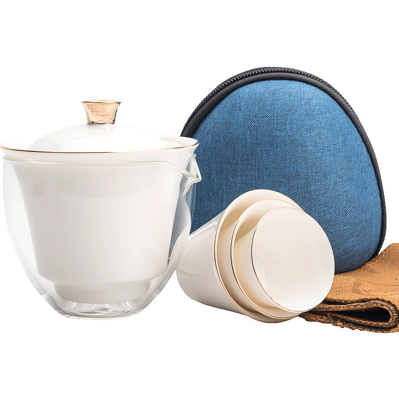 Clay pottery cover bowl portable car teapot quick guest cup