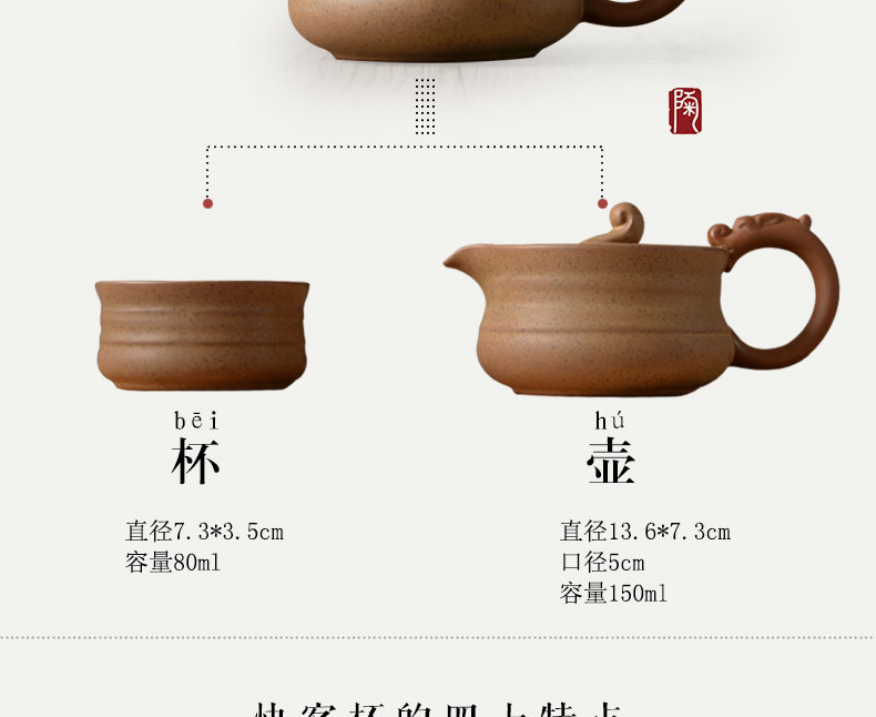 Đồ gốm Chén cốc du lịch Bộ di động Retro Đồ đá di động Một nồi Một chén Chén trà Phong cách Nhật Bản Ấm trà - Trà sứ bộ ấm trà decopro
