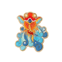 Sheep-herding class French embroidery handmade diy material package Chinese style koi fish brooch clothes accessories creative gifts