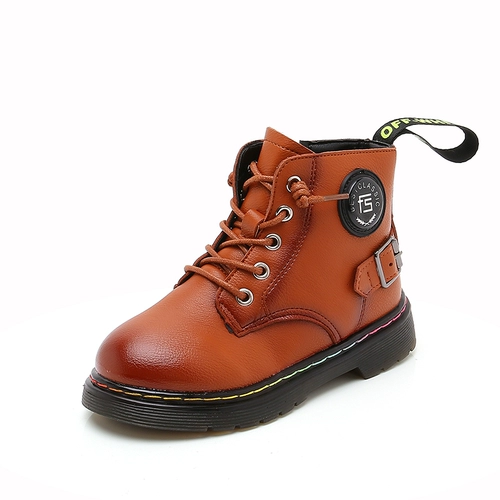 Martens, демисезонные утепленные детские короткие сапоги для мальчиков в английском стиле, удерживающие тепло ботинки, коллекция 2023 года