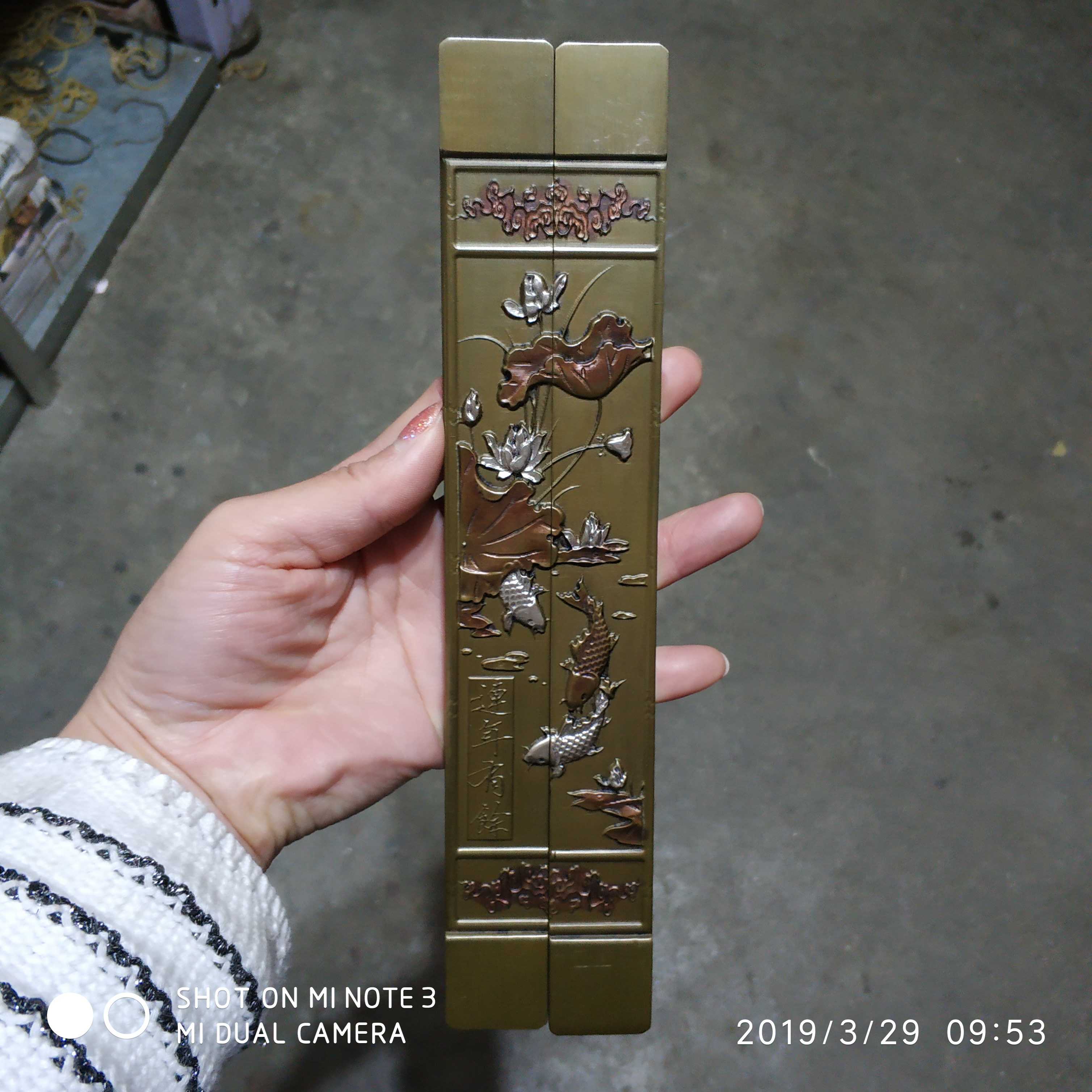 Cloud Howl Literature House Supplies Town Ruler Town Paper Calligraphy with collection Friendship Relief Pure Brass Solid 23cm