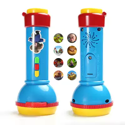 Bear inhabitable metamorphosis bald head strong children's flashlight toy projection eggshell man shake sound same Net Red