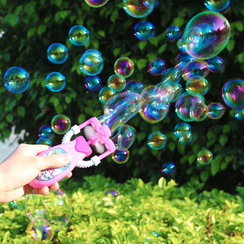 Children's electric bubble blowing machine shaking sound with the same net red toy watertight manual fairy big magic wand gun for children