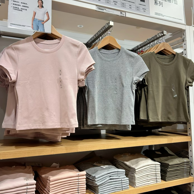 Japanese Single Women's Clothing 2024 Summer Round Neck Short T-Shirt High Waist Short Sleeve Slim Sexy Style Bottoming Shirt 474410 Japanese Single Women's Clothing 2024 Summer Round Neck Short T-Shirt High Waist Short Sleeve Slim Sexy Style Bottoming Shirt 474410