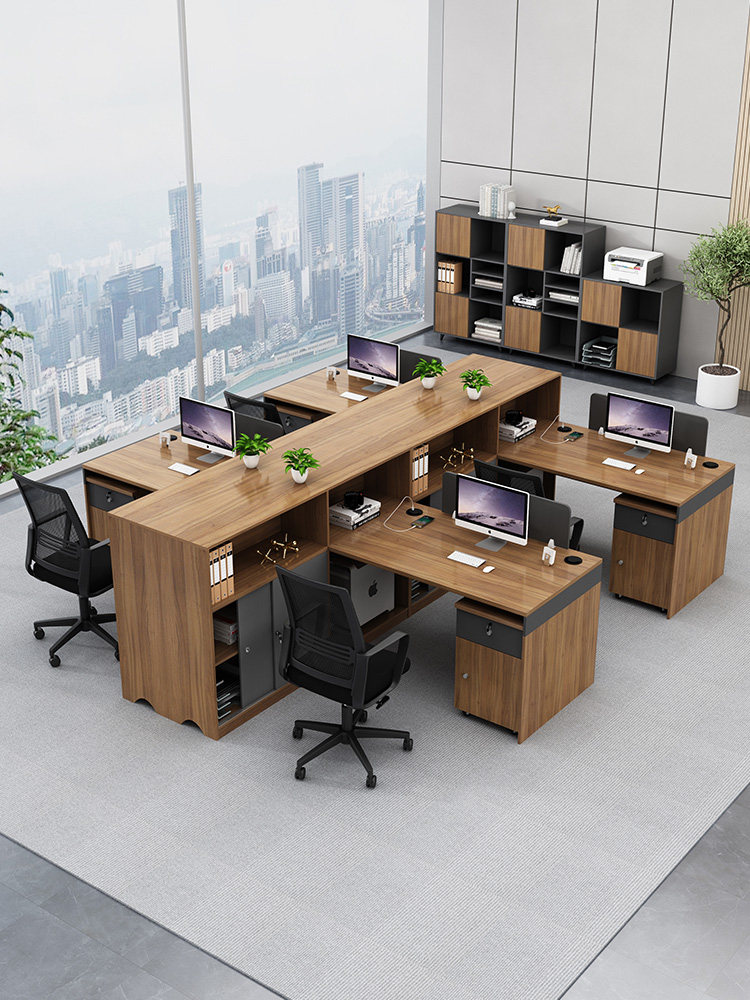 Staff desk and chair combination simple modern financial desk six-seat staff desk desk office