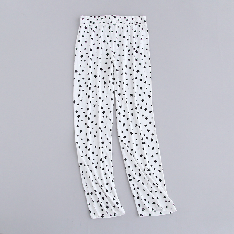 Kiểu dáng cotton mùa xuân, mùa hè và mùa thu của phụ nữ PJS, nhà thoải mái, thoáng khí, quần ngủ, quần thẳng, béo mm, XL quần lửng nữ