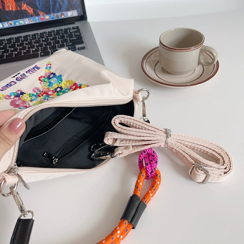 Качественная сумка через плечо с молнией, портативная сумка на одно плечо, с вышивкой