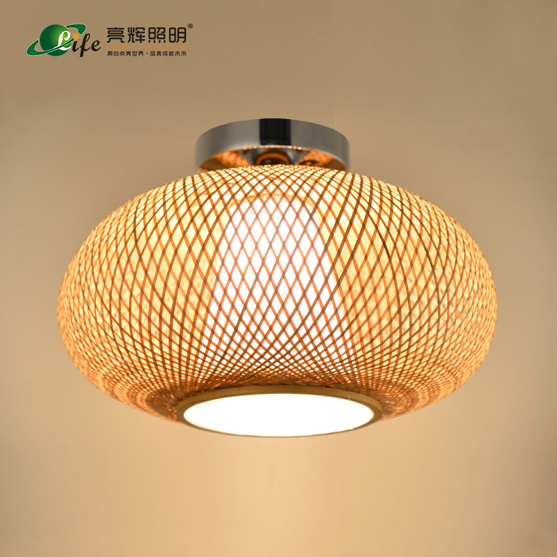 Japanese-style ceiling lamp Southeast Asian bamboo woven lamps Chinese-style living room lamp Nordic bedroom tea room study tatami lamps