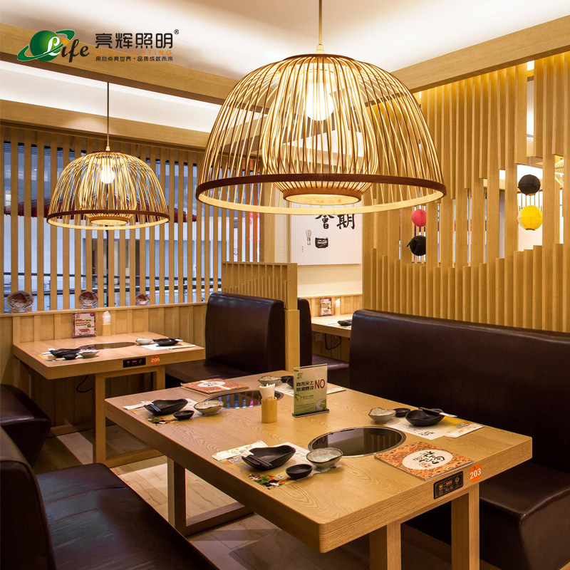Day-style dining room chandeliers bamboo-style bamboo-style fire pot shop folk live-in light tea room table tatami with silent windproof lamps
