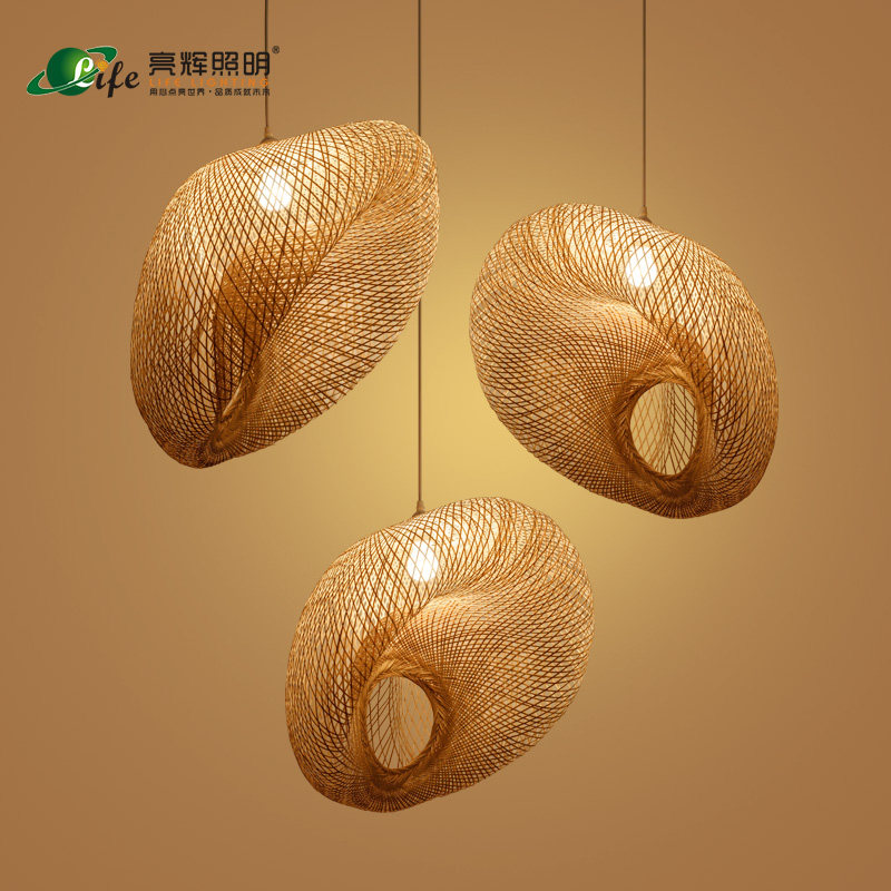 Creative New Chinese Bamboo Changing Lighting Personality Zen Southeast Asian Style Beauty Restaurant Bathroom Decoration Lights