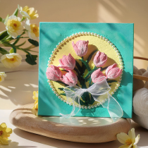 Clay painting handmade flower tulip three-dimensional decorative painting diy material warm-up event couple date stall project