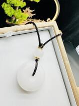 Natural Xinjiang jade gold wire jade safety buckle pendant pendant