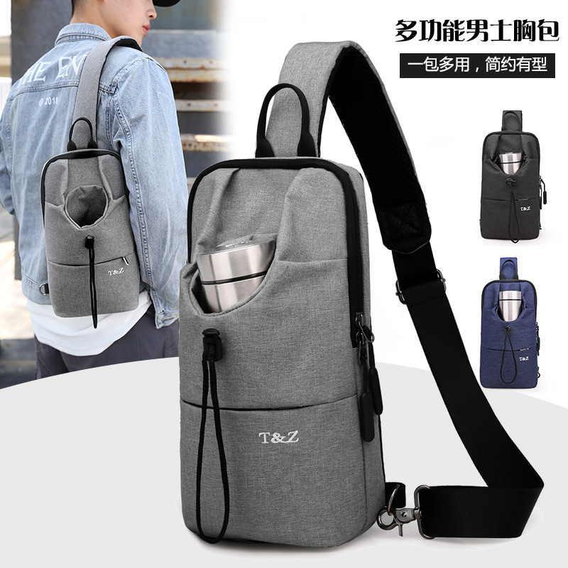 Multifunction chest bag Men's single shoulder bag Sport pitched Shoulder Bag Men Casual Chest Front Bag Casual Small Satchel Bag