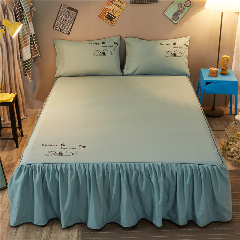 Simmons quý đơn giản ba mảnh giường bông giường 1.2 Độc mảnh váy bảo vệ trượt 1.5m1.8 m - Váy Petti váy giường đẹp	