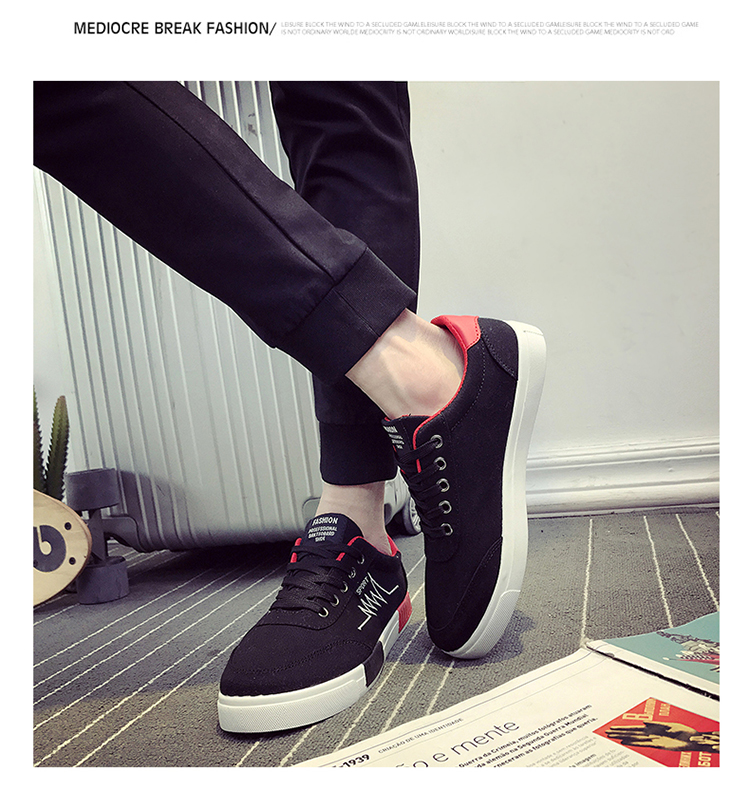 Giày vải nam mùa hè giày mới cho sinh viên Phiên bản tiếng Hàn của giày Harajuku ulzzang Giày nam màu đen giày sneaker nam đẹp