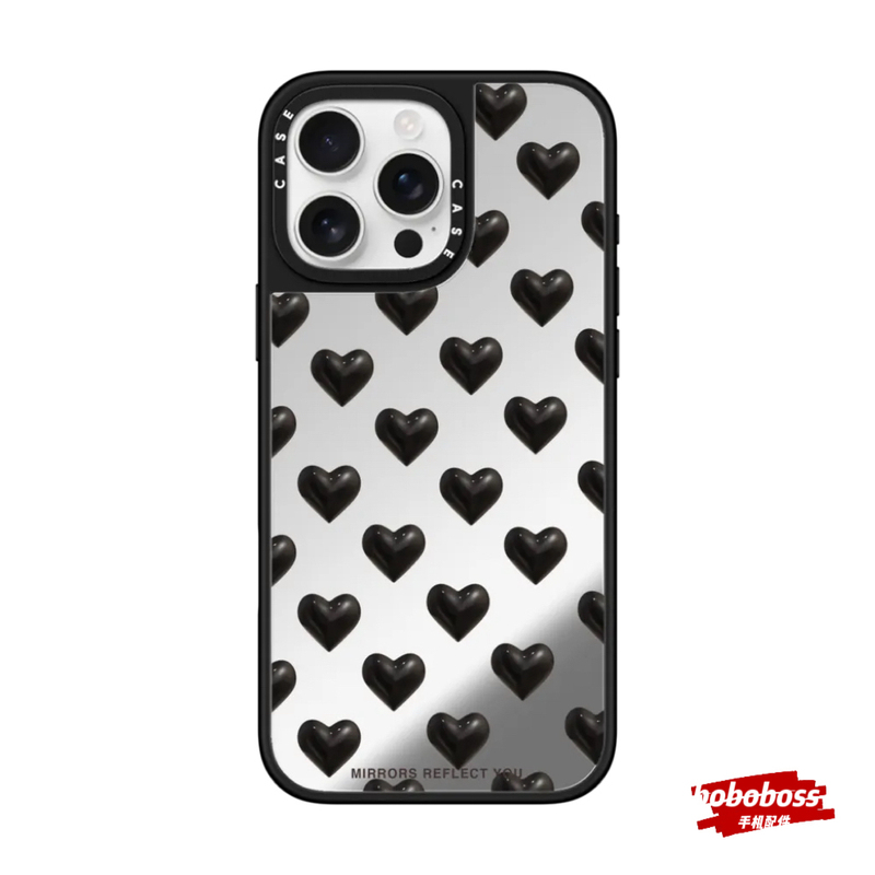 Cassti Source Factory! Artist Collaboration Series Mini Black Heart Magsafe Compatible Iphone17/16/15/14/13/Pro/Max Anti-Drop Magnetic Phone Case
