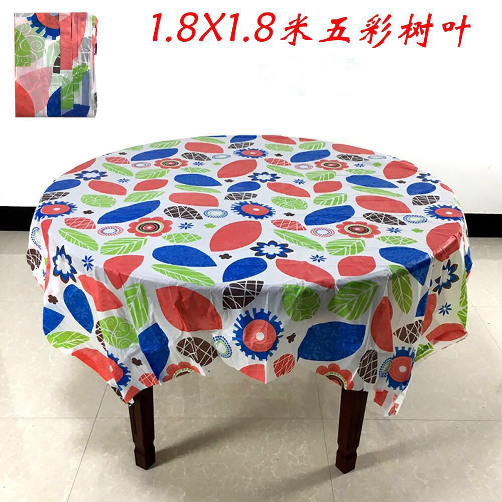 Cao su dày 80cm khăn trải bàn tròn không thấm nước dùng một lần khăn trải bàn màu trắng dày nhựa bàn vải hoa mẫu đơn khăn trải bàn tròn 4 - Các món ăn dùng một lần đũa dùng 1 lần