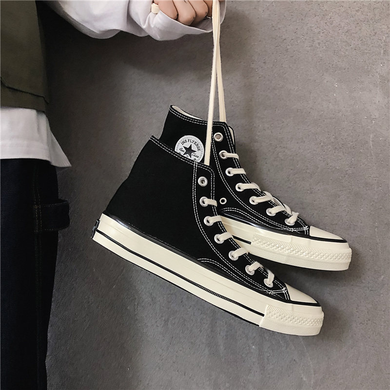 Sails shoes Men's high cylinder shoes Men's 100 hitch Han version Tidal Shoe Spring Summer Port Wind Street Shooting Couples Students Sports Board Shoes Men