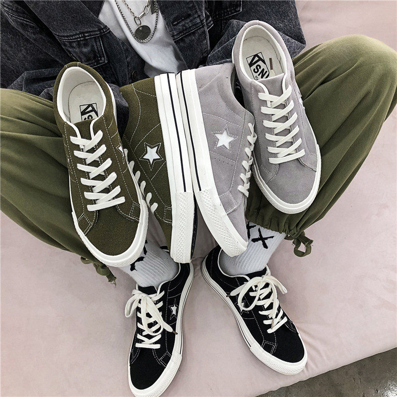 Canvas Shoes Men 2022 Spring New Imitation Bull Suede Student Harbor Wind Casual Men's Shoes Original Star Sports Board Shoe Tide