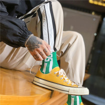 1970s turmeric color low helps men and women with the same ulzzang Spring Summer 2022 casual lovers pure color 100 lap sails shoes