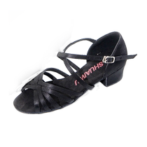 New childrens Latin dance shoes childrens medium low heel soft sole social dance shoes satin Latin dance shoes