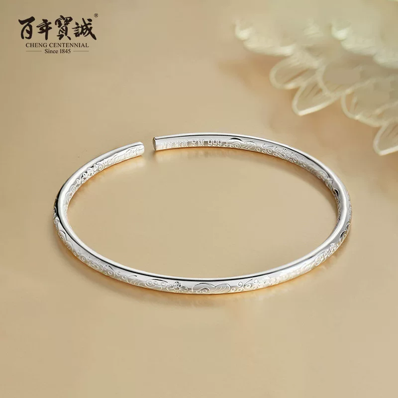 Lightweight silver bracelet, silver 999 sample, boho style