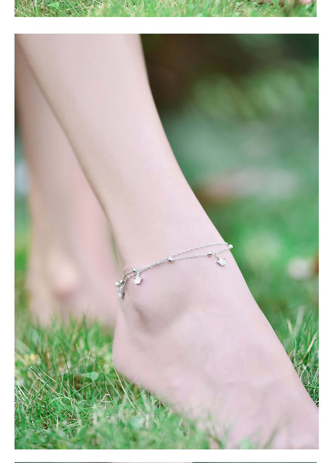 Bracelet de cheville Femme      en Argenterie - Ref 3105041 Image 11
