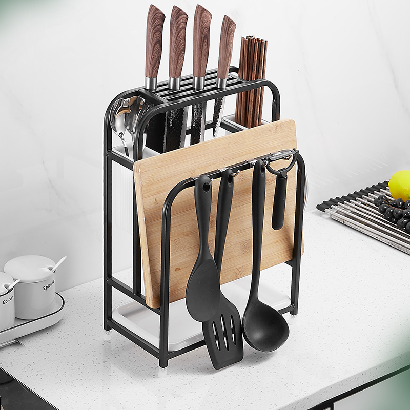 Stainless Steel Tool Holder Table kitchen Supplies tone-up frame Knife Holder Kitchen Knife Kitchen Knife kitchen knife Chopping Cutter Containing Shelf-Taobao