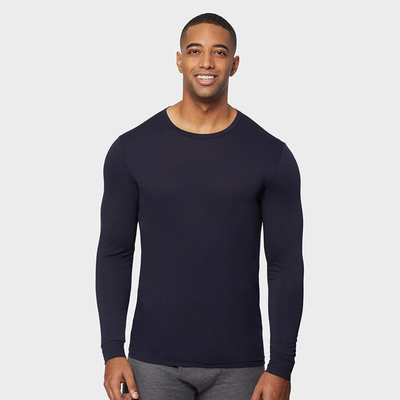 Men Long Sleeves Warm 32 Degrees Speed Dry Elastic Outdoor Autumn Winter Underwear Blouses Round Collar Breathable