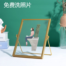 Photo frame Nordic ins metal table 4 inch 6 inch 7 inch plant specimen frame glass wash photo photo album frame ornaments