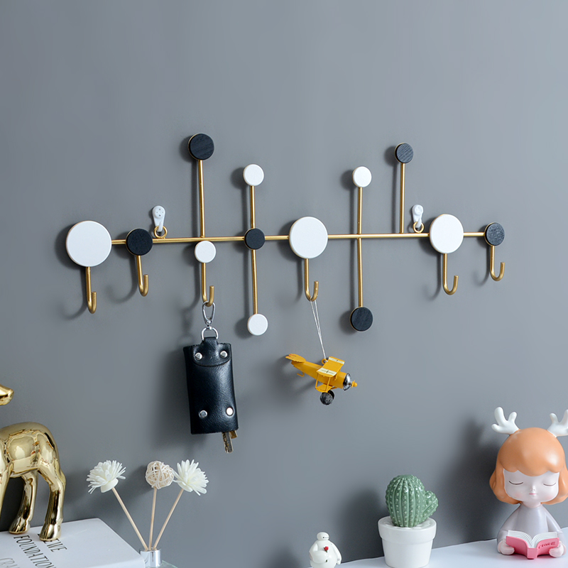 Decoration Hook Golden Nordic Doorway Gate Key Hook Wall-mounted wall-mounted Shelf-Free try dressing room cloakroom